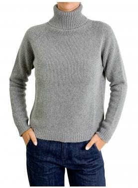 Maglione collo alto tinta unita misto cashmere 